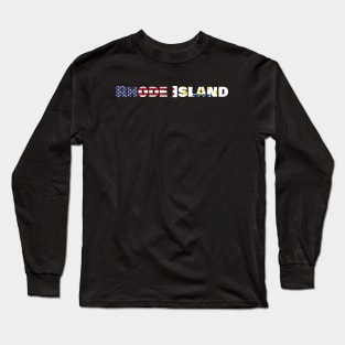 Rhode Island State Flag/ American Flag logo Long Sleeve T-Shirt